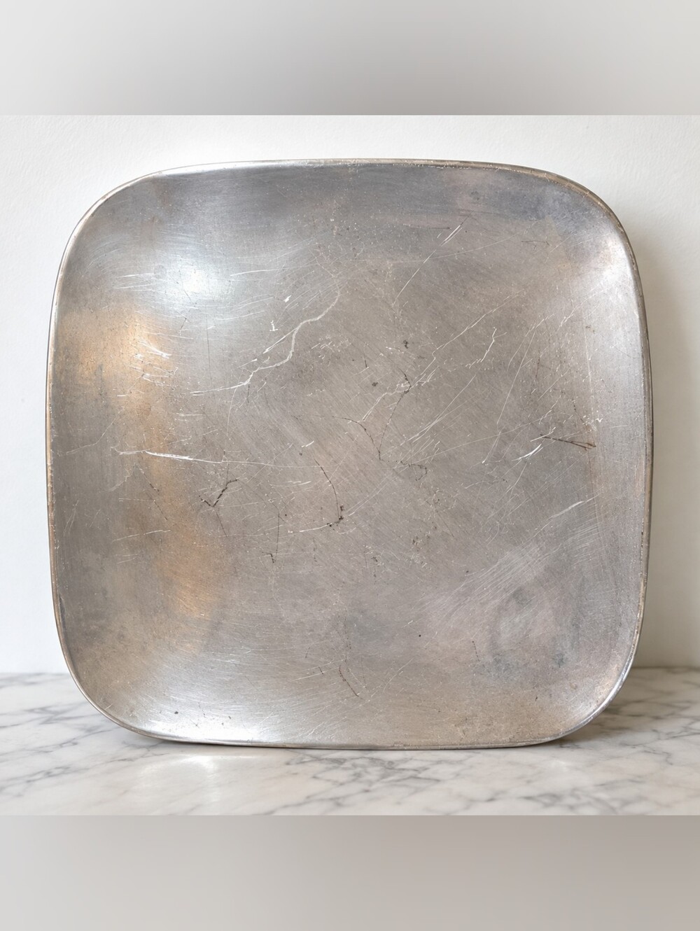 Vintage Nambe 555 Square Platter Richard K Thomas MCM Modernist 11.5" Metal